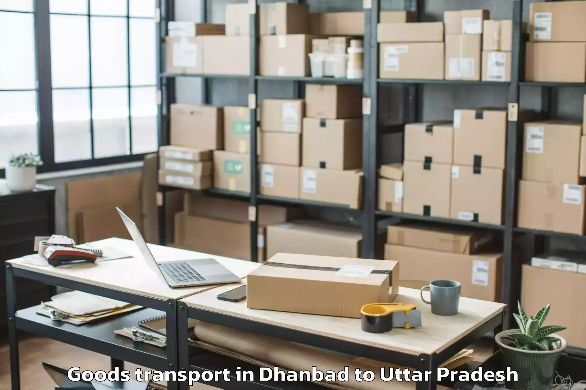 Book Dhanbad to Shishgarh Goods Transport